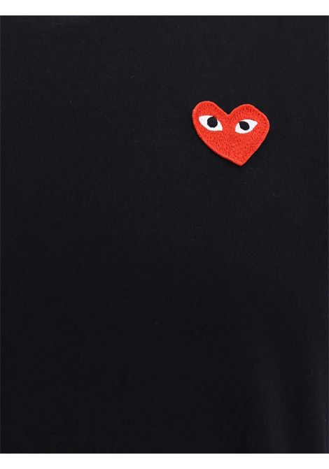embroied logo t-shirt unisex black COMME DES GARÇONS PLAY | AX-T108-0511